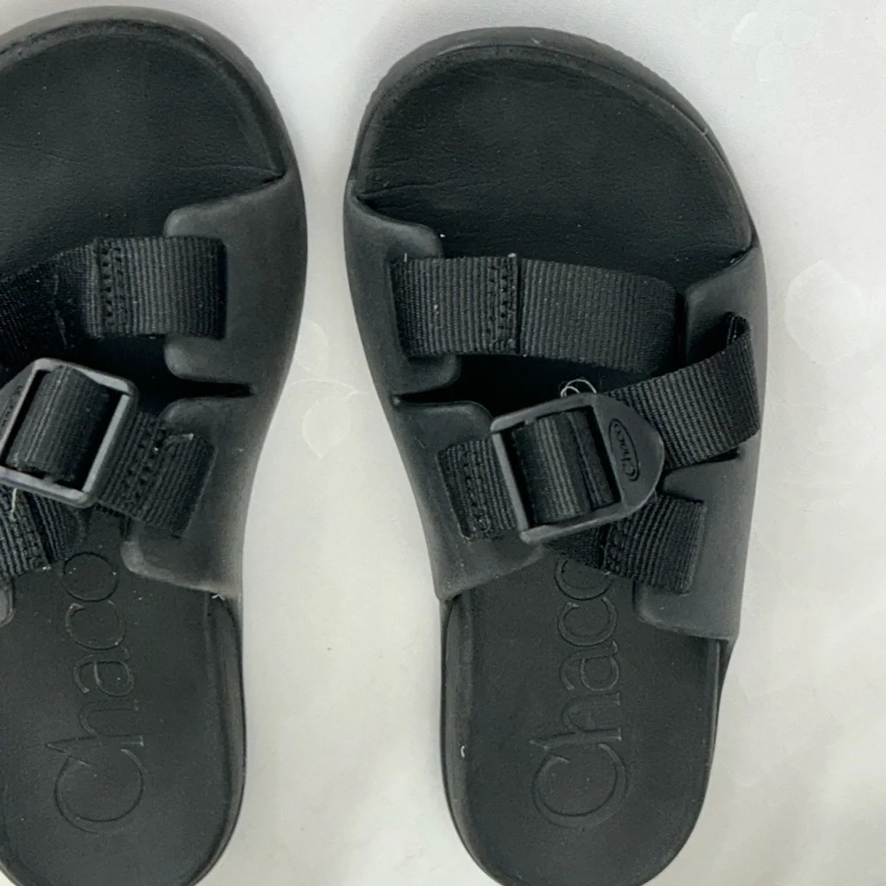 Chaco Kids Black Adjustable Slide Sandals